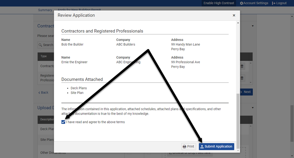 Permit application process